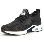 Women steel toe safety shoes orthopedic sneakers non-slip dark grey black