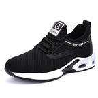 Women steel toe safety shoes orthopedic sneakers non-slip dark grey black