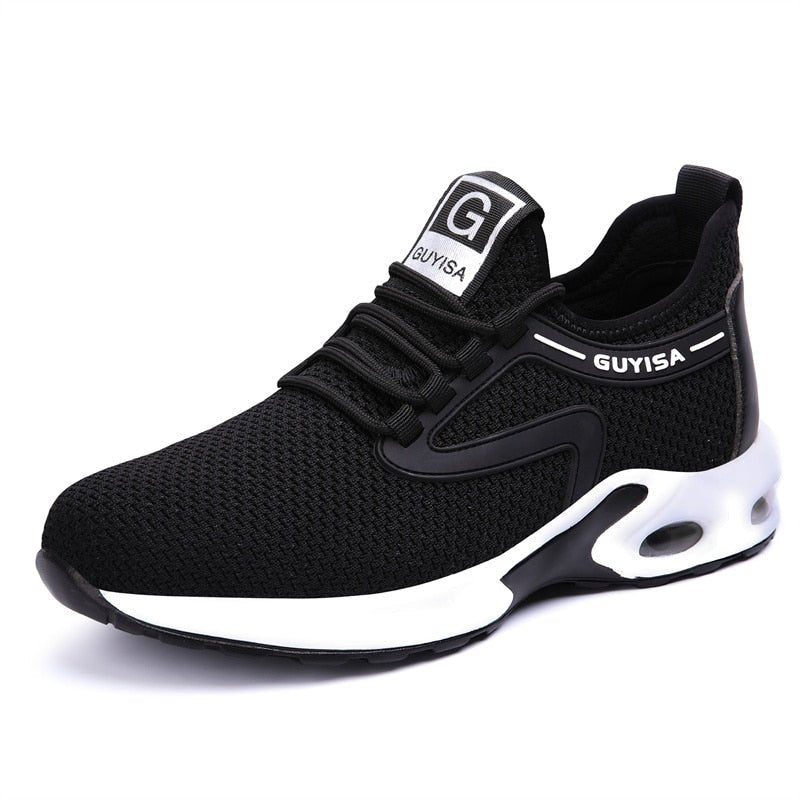Women steel toe safety shoes orthopedic sneakers non-slip dark grey black