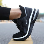 Women steel toe safety shoes orthopedic sneakers non-slip dark grey black