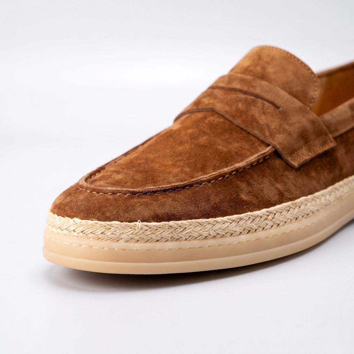 Womens Espadrilles Lightweight Flat Penny Strap Woven Sole Shoes