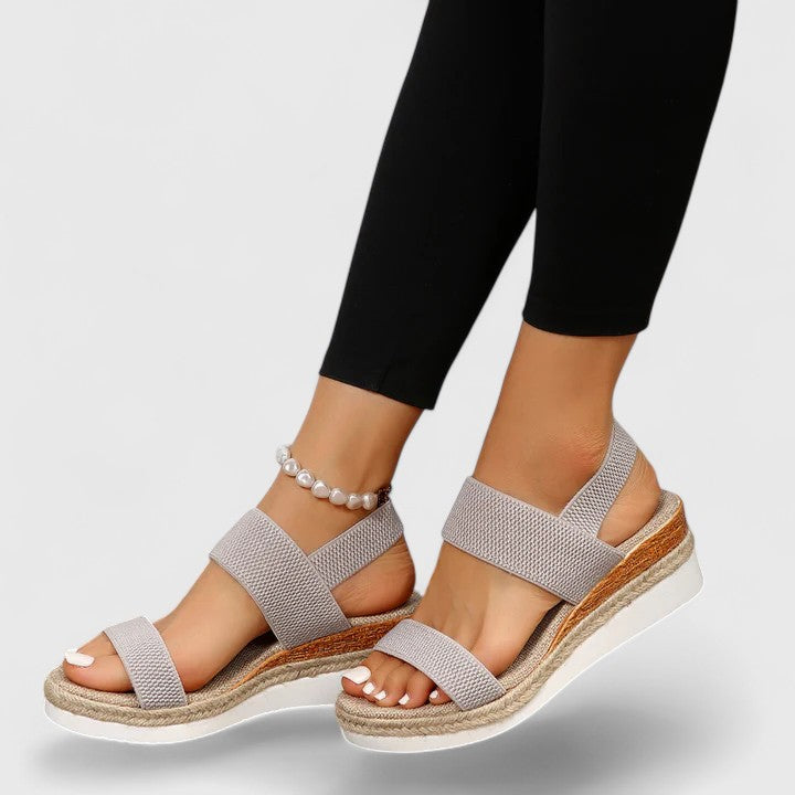 Women's orthopedic sandals with arch support and cushioned footbed for plantar fasciitis relief