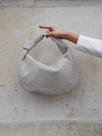Medium woven braided handbag in faux leather, women's everyday bag