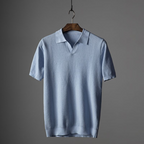 Men structured short sleeve polo shirt classic collar