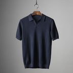Men structured short sleeve polo shirt classic collar