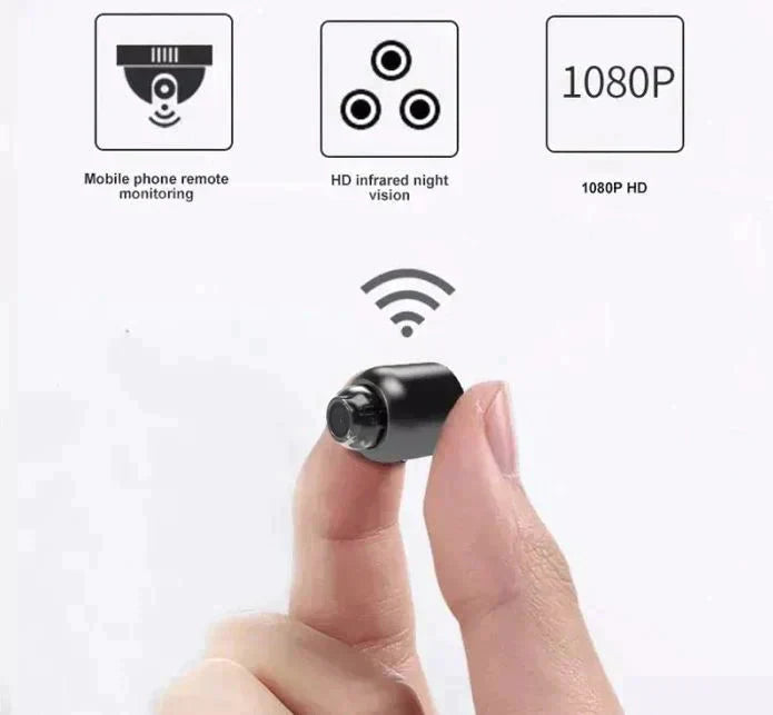 Mini Security Camera WiFi 1080P Night Vision Motion Alerts Home