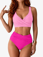 High Waist Bikini Set Womens Two Piece Quick Drying Swimwear
