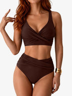 High Waist Bikini Set Womens Two Piece Quick Drying Swimwear