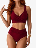 High Waist Bikini Set Womens Two Piece Quick Drying Swimwear
