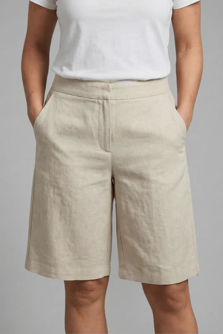Women Shorts Casual Cotton Blend High Waist Regular Fit
