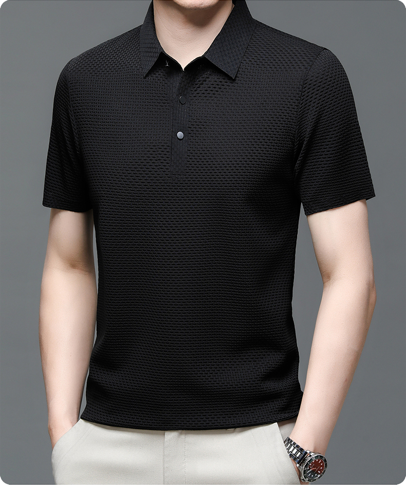 Men's mesh polo shirt short sleeve breathable summer casual