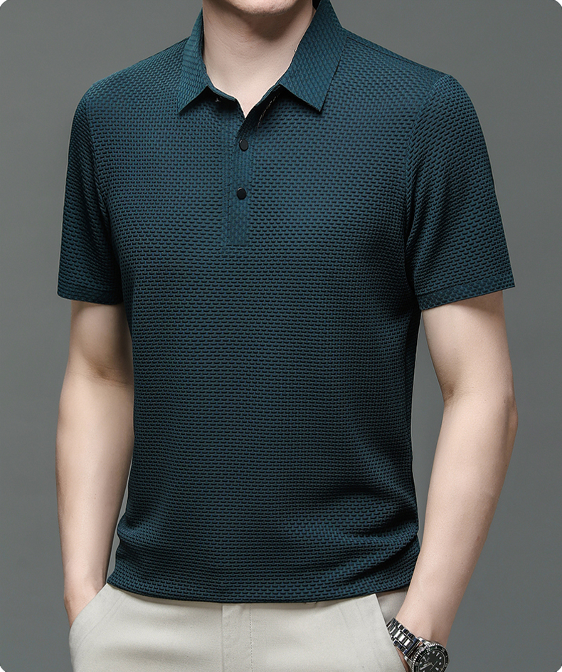 Men's mesh polo shirt short sleeve breathable summer casual