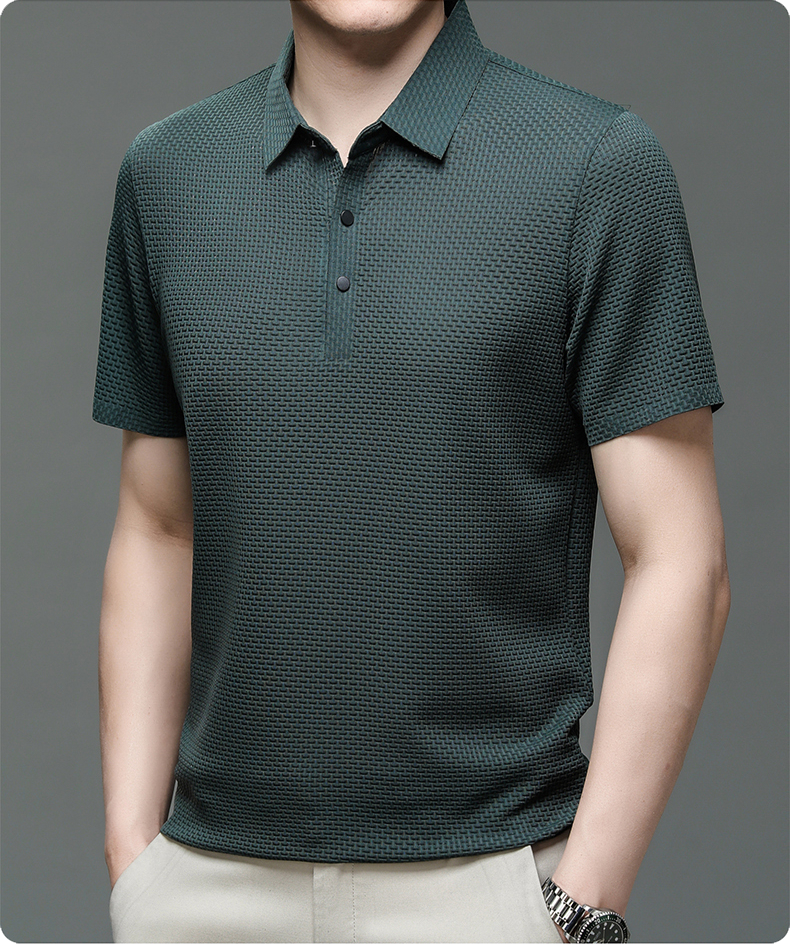 Men's mesh polo shirt short sleeve breathable summer casual