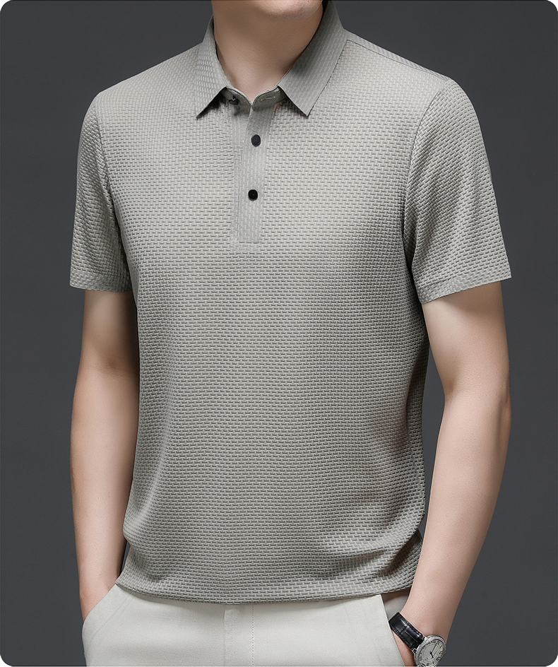 Men's mesh polo shirt short sleeve breathable summer casual