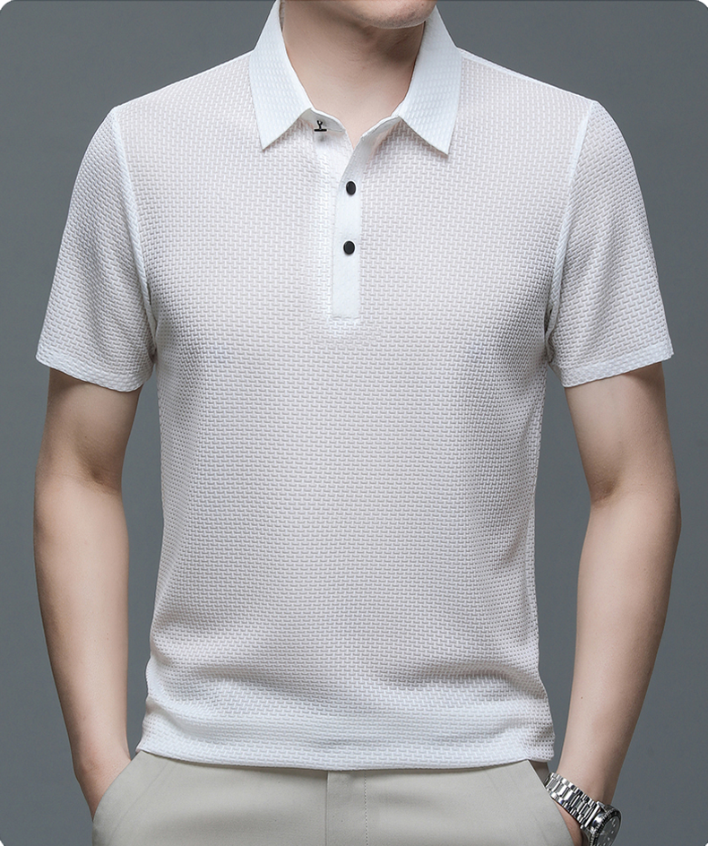 Men's mesh polo shirt short sleeve breathable summer casual