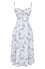 Women's bodycon dress with bustier bodice and waist-defining slim fit midi length