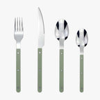 24-piece stainless steel cutlery set with engraved design, serves 6