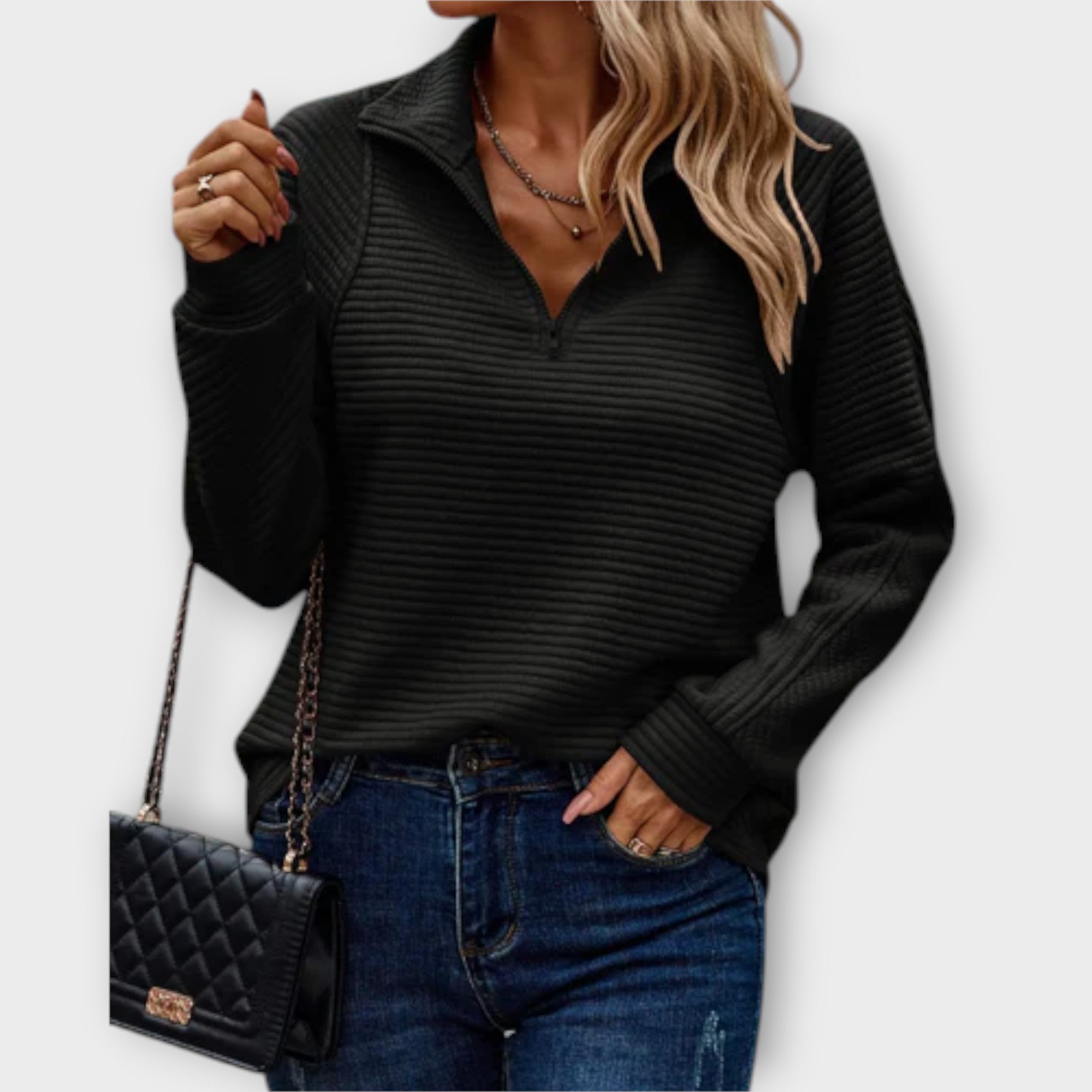 Women V-Neck Zip Jumper in multiple colours sizes S to 2XL