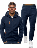Men's tracksuit set slim fit, lightweight breathable pullover and trousers, casual sporty