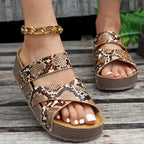 Women's platform slide sandals slip-on open toe, orthopedic summer sandal