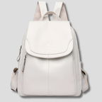 Women's anti-theft leather backpack with embossed detail, multiple colors