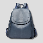 Women's anti-theft leather backpack with embossed detail, multiple colors