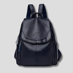 Women's anti-theft leather backpack with embossed detail, multiple colors