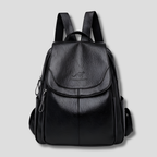 Women's anti-theft leather backpack with embossed detail, multiple colors