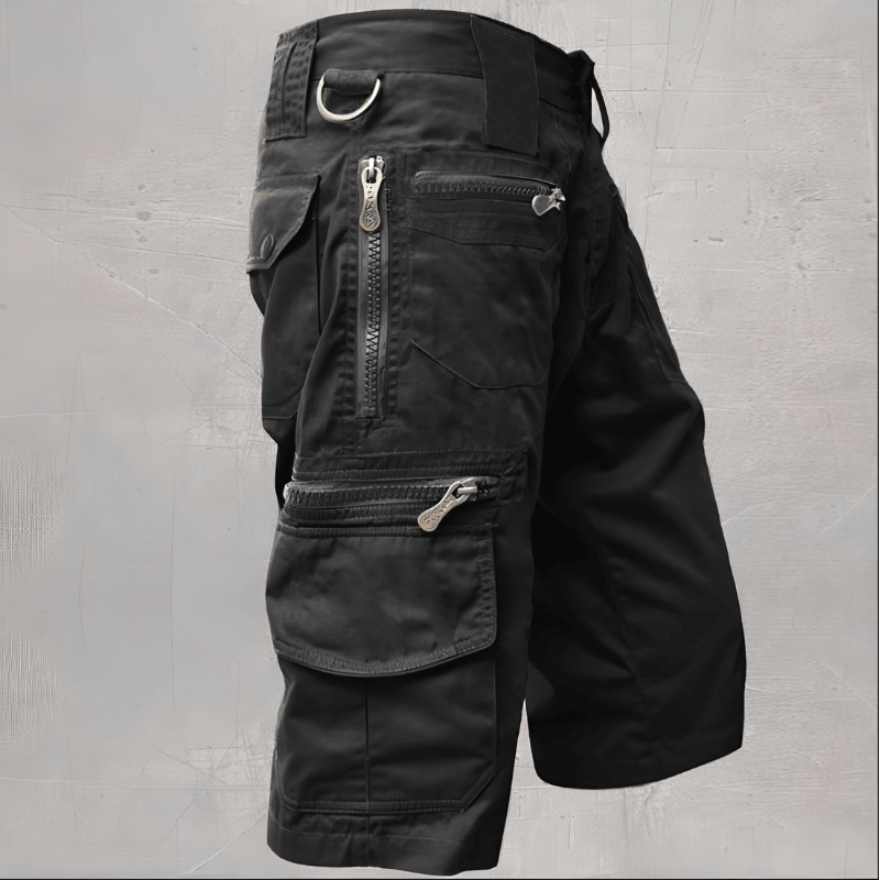 Men cargo shorts with zip pockets in multiple colours