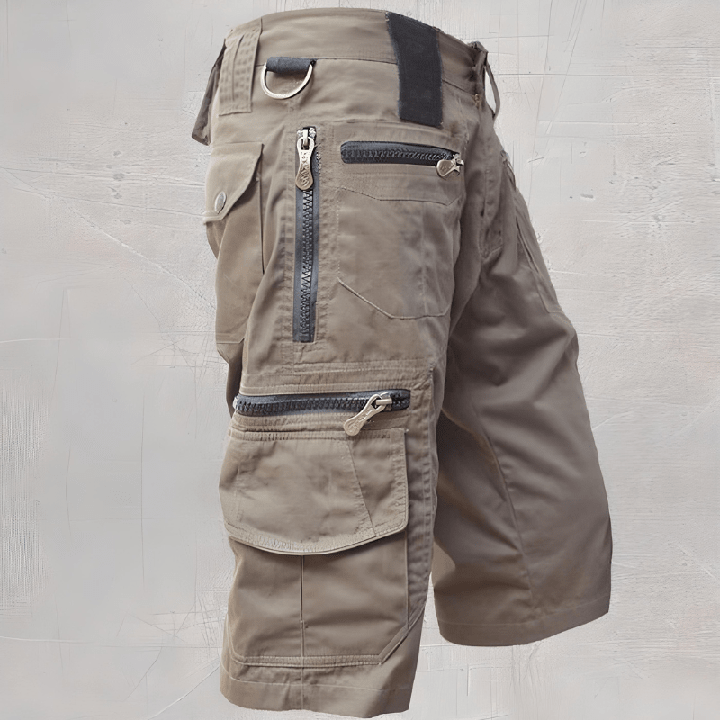 Men cargo shorts with zip pockets in multiple colours