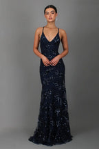 Sequin Dress Women Floor Length Maxi Evening Gown Spaghetti Strap