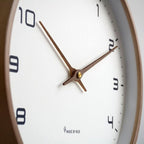 Wall clock silent wooden Scandinavian minimalist design, natural wood finish