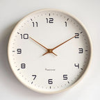 Wall clock silent wooden Scandinavian minimalist design, natural wood finish