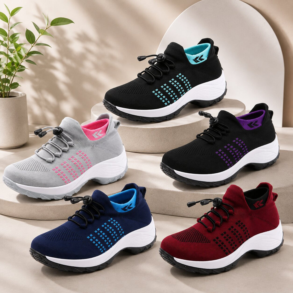 Orthopedic Shoes Women Sneakers Wide Toe Box Knit Mesh Cushioned