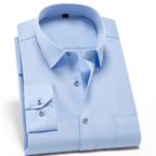 Men's wrinkle-free dress shirt, breathable fabric for work and casual wear