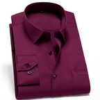 Men's wrinkle-free dress shirt, breathable fabric for work and casual wear