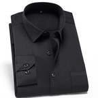 Men's wrinkle-free dress shirt, breathable fabric for work and casual wear