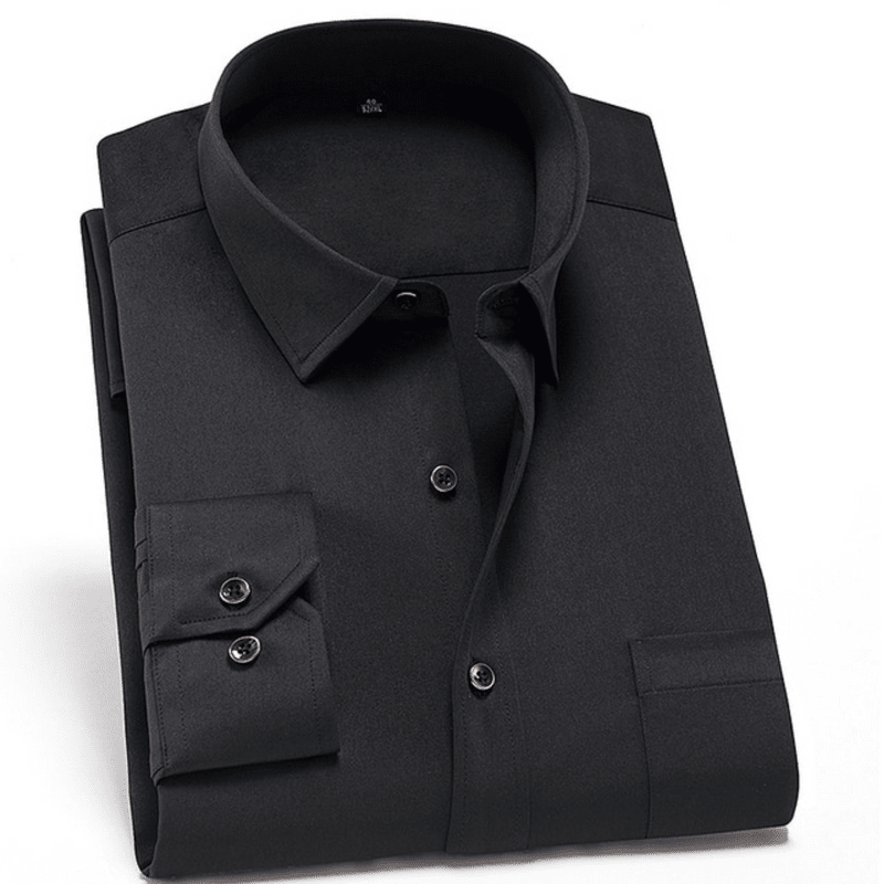 Men's wrinkle-free dress shirt, breathable fabric for work and casual wear