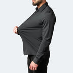Men's wrinkle-free dress shirt, breathable fabric for work and casual wear