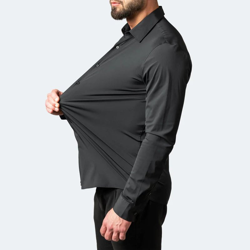 Men's wrinkle-free dress shirt, breathable fabric for work and casual wear