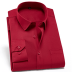 Men's wrinkle-free dress shirt, breathable fabric for work and casual wear