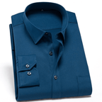 Men's wrinkle-free dress shirt, breathable fabric for work and casual wear