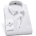 Men's wrinkle-free dress shirt, breathable fabric for work and casual wear