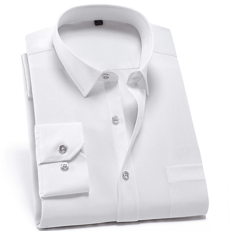 Men's wrinkle-free dress shirt, breathable fabric for work and casual wear