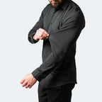 Men's wrinkle-free dress shirt, breathable fabric for work and casual wear