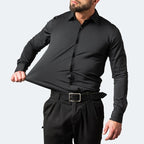 Men's wrinkle-free dress shirt, breathable fabric for work and casual wear