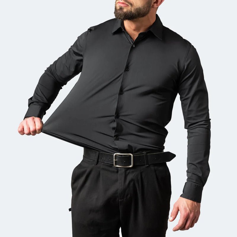 Men's wrinkle-free dress shirt, breathable fabric for work and casual wear