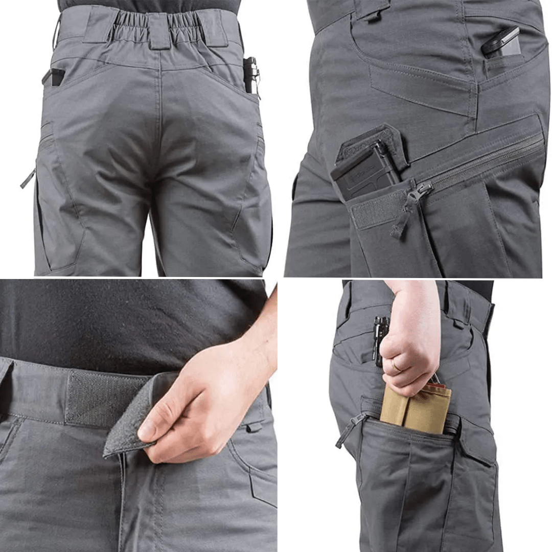 Men cargo shorts regular fit with 6 pockets and elastic waist
