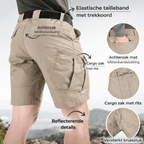 Men cargo shorts regular fit with 6 pockets and elastic waist