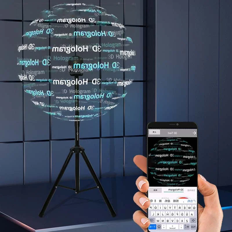 3D Hologram LED Fan Projector with adjustable brightness and multi-sync display